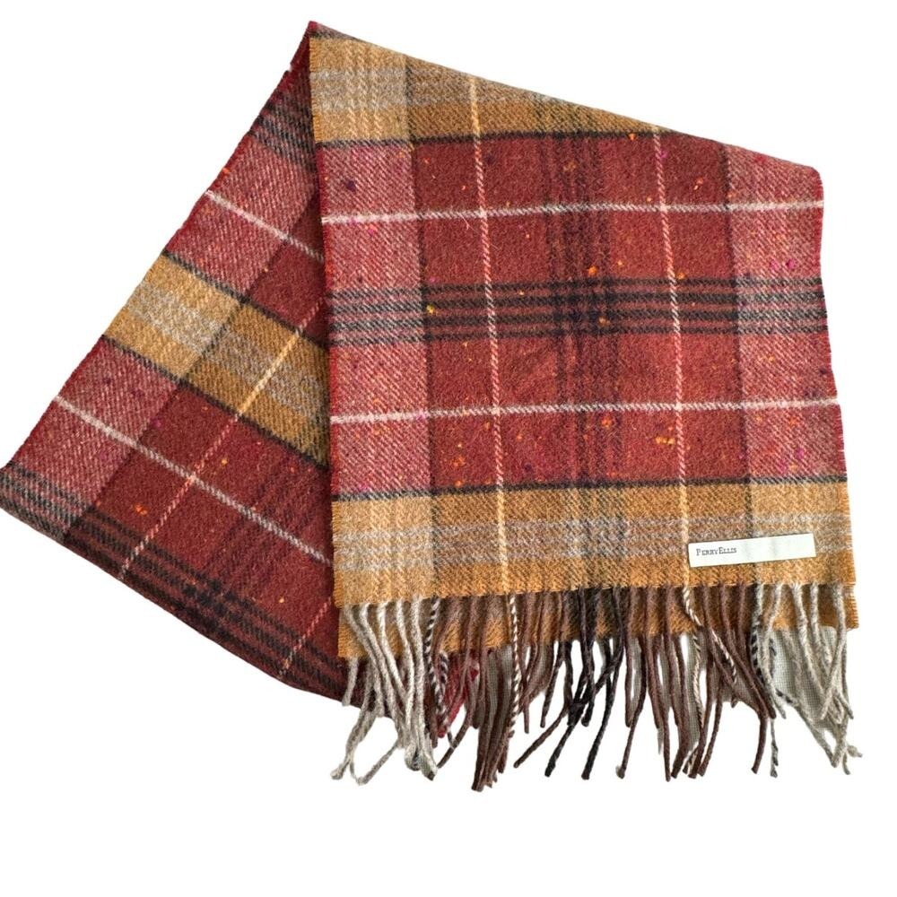 Perry Ellis‎ brown/red wool scarf